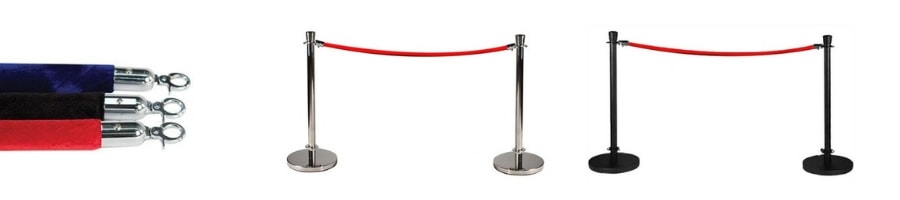 Rope and pole queue barriers