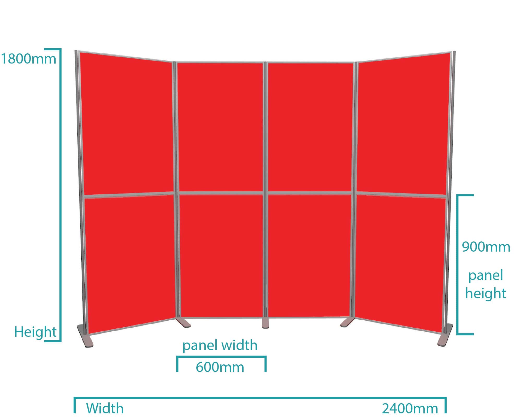 8 panel portrait lightweight pole and panel display board kit dimensions