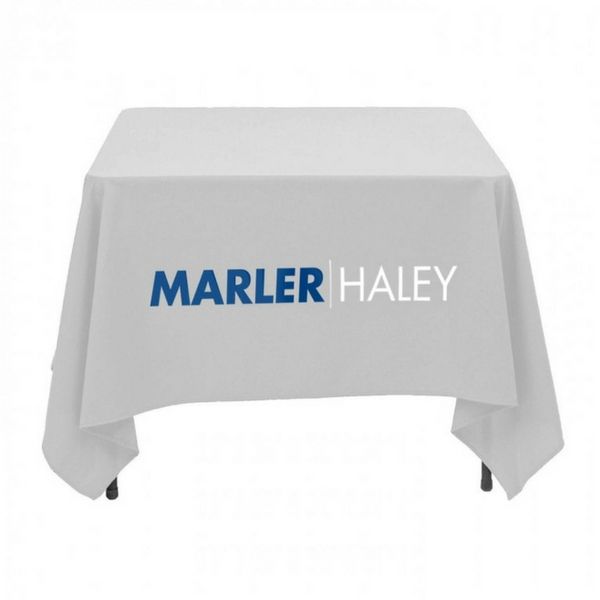 Square Printed Tablecloth White