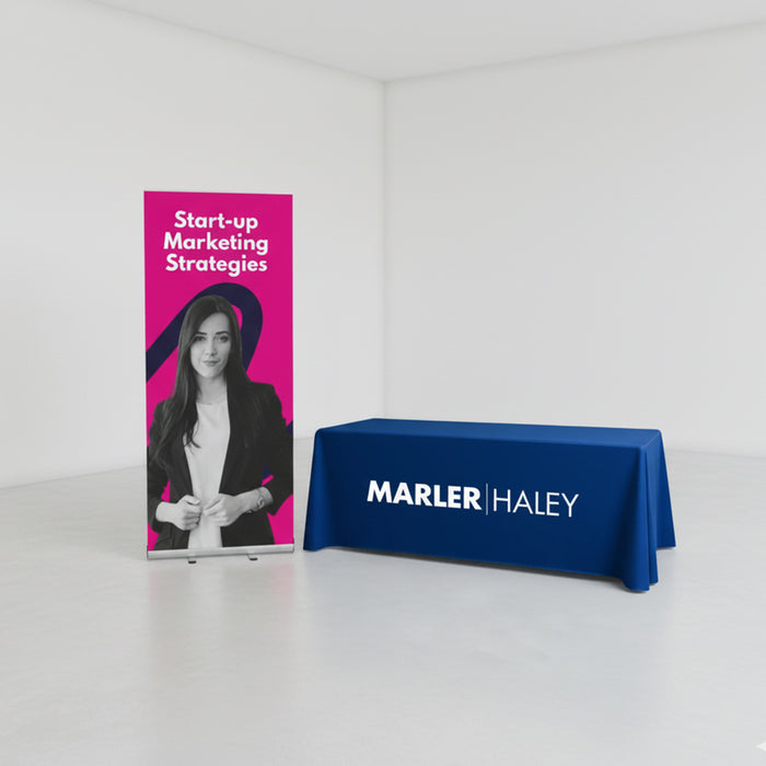 Branded 6ft Tablecloth and Roller Banner Exhibition Bundle