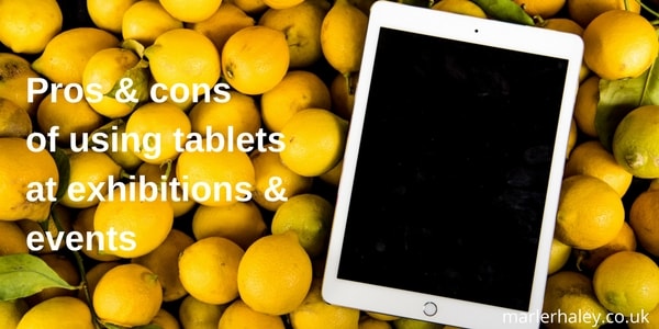 Using tablet stands and holders for exhibitions