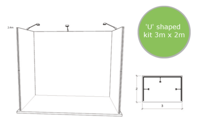 3×2 U Shaped Modular Exhibition Systems