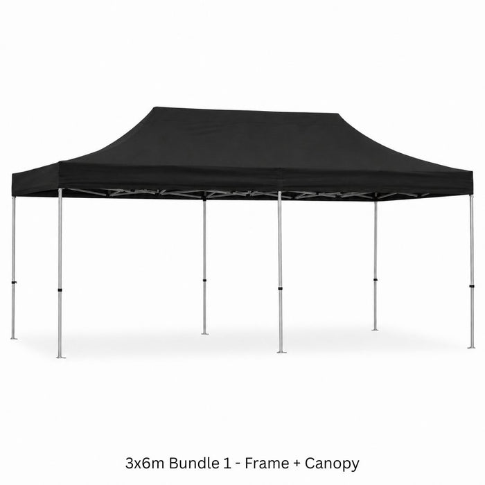 3x6m Plain Pop-Up Gazebo  – Black or White