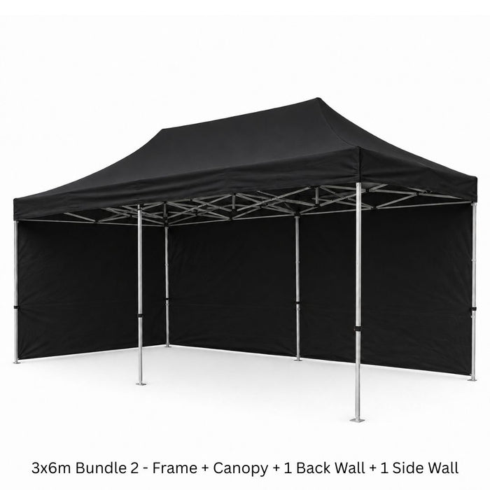 3x6m Plain Pop-Up Gazebo  – Black or White
