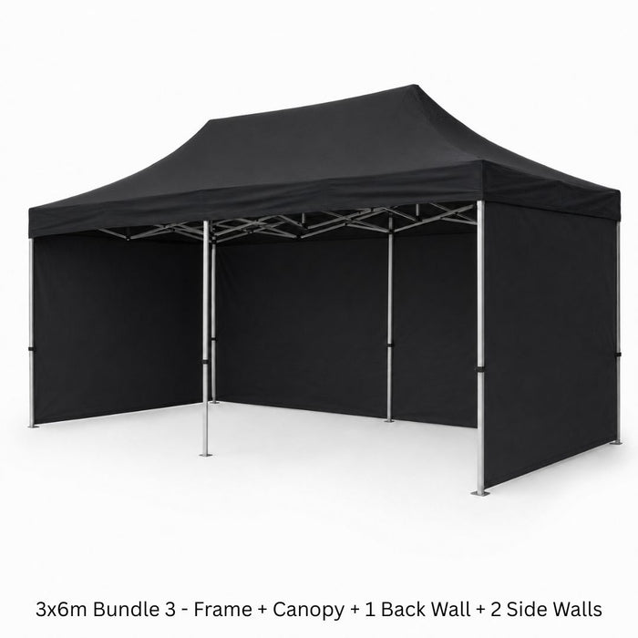 3x6m Plain Pop-Up Gazebo  – Black or White