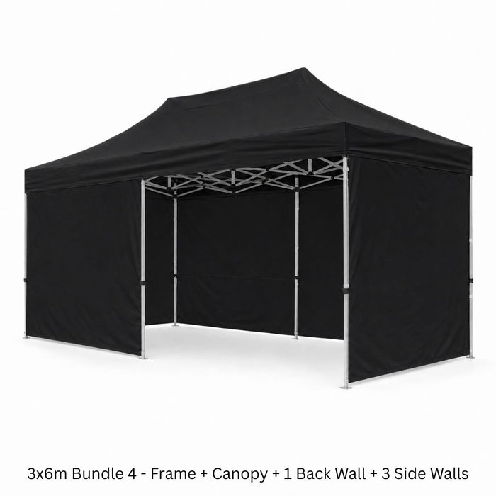 3x6m Plain Pop-Up Gazebo  – Black or White