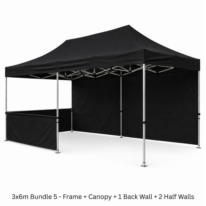 3x6m Plain Pop-Up Gazebo  – Black or White