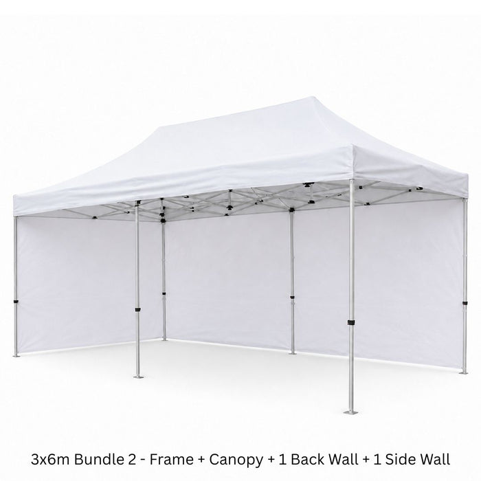 3x6m Plain Pop-Up Gazebo  – Black or White