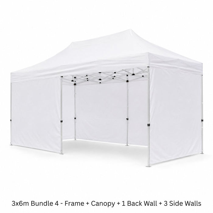 3x6m Plain Pop-Up Gazebo  – Black or White