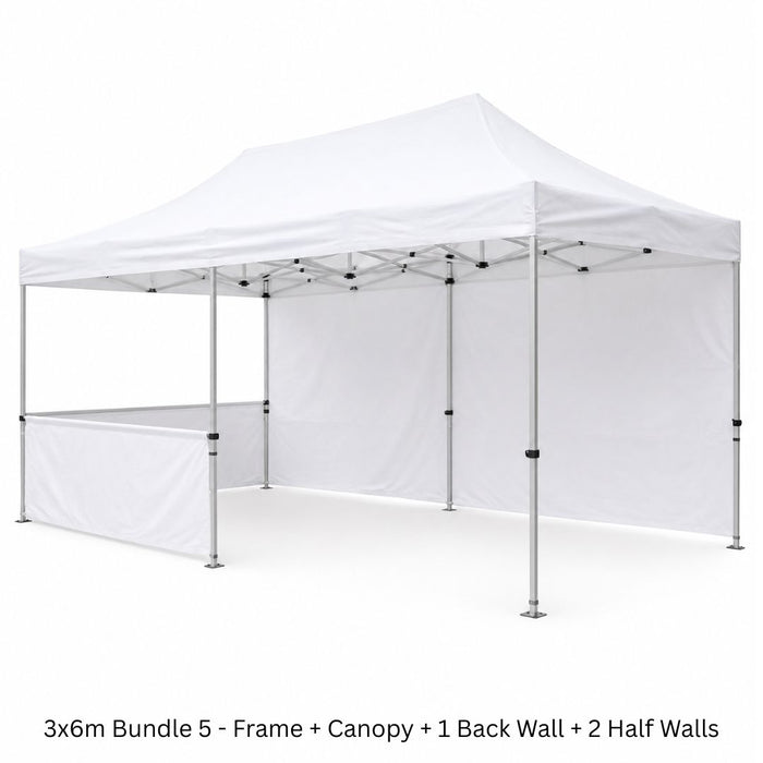 3x6m Plain Pop-Up Gazebo  – Black or White