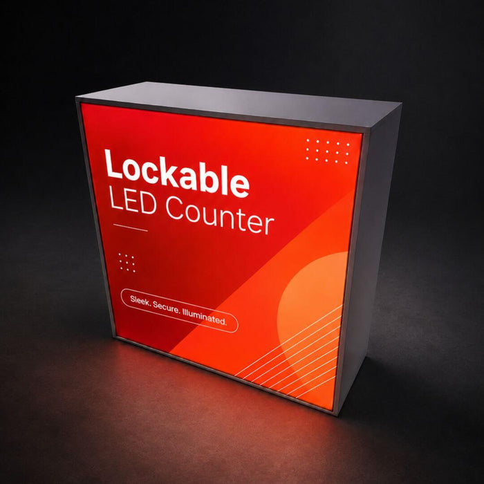 IllumiLOCK LED Lightbox Exhibition Counter with Lockable Storage