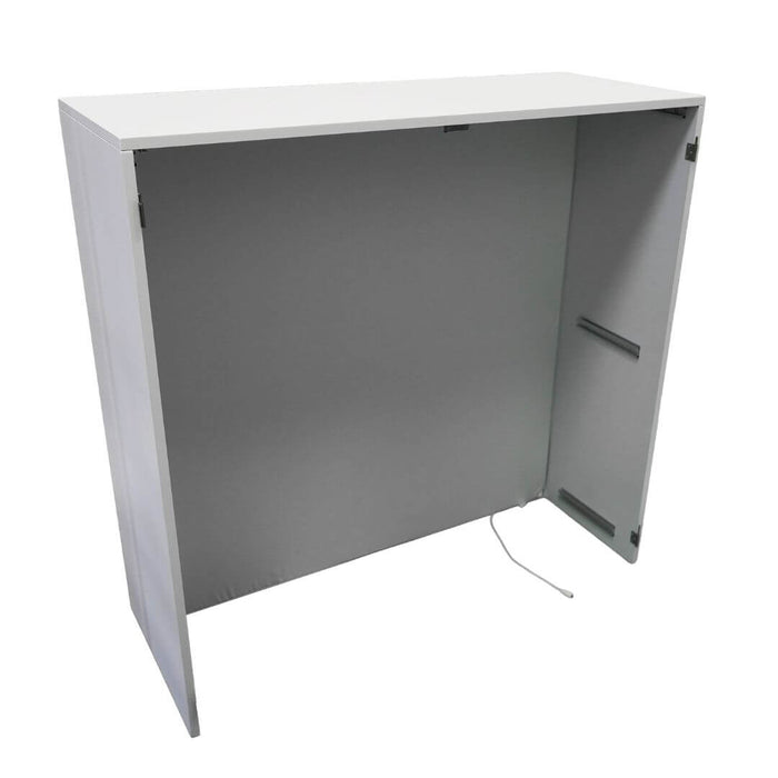 IllumiLOCK LED Lightbox Exhibition Counter rear view of counter partially built