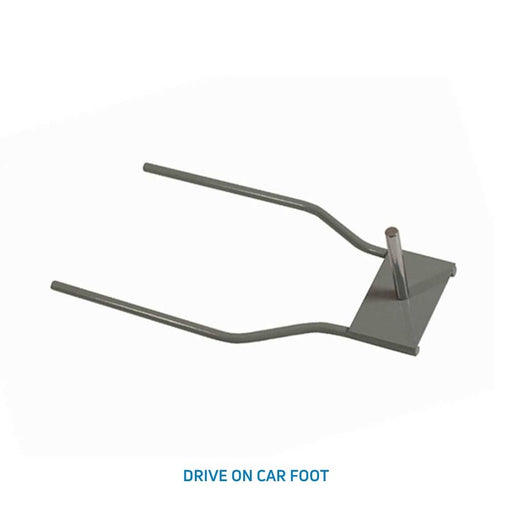 Drive-on car foot base for feather flag — hard standing use