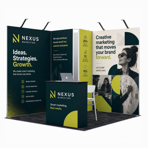 Fastrame 3x3m L Shaped Modular Exhibition Stand