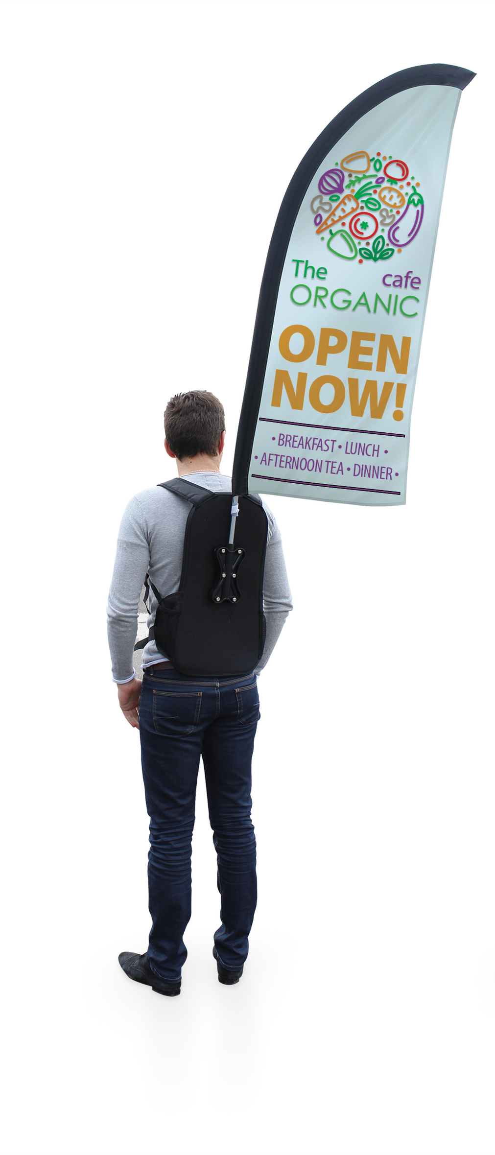 Custom Printed Promotional Backpack Flags | Marler Haley