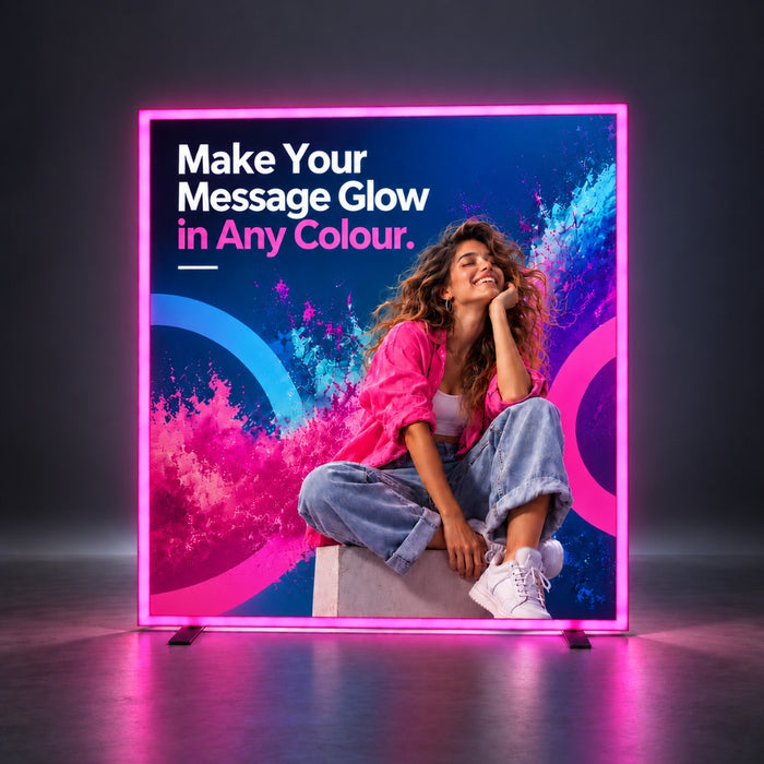 illumiGLOW RGB Illuminated Frame Display Stand – 1.5m / 2m Wide