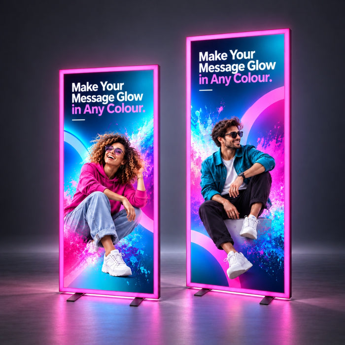 illumiGLOW RGB Illuminated Frame + Backlit LED Lightbox – 1m Wide