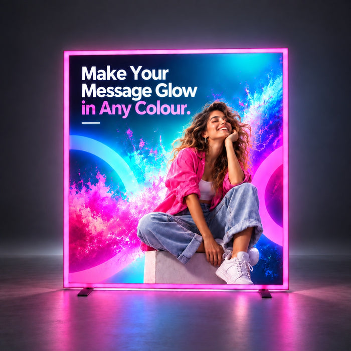 illumiGLOW RGB Illuminated Frame + Backlit LED Lightbox – 1.5m / 2m Wide