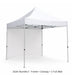 3x3m Plain White Gazebo + 1 Full Wall